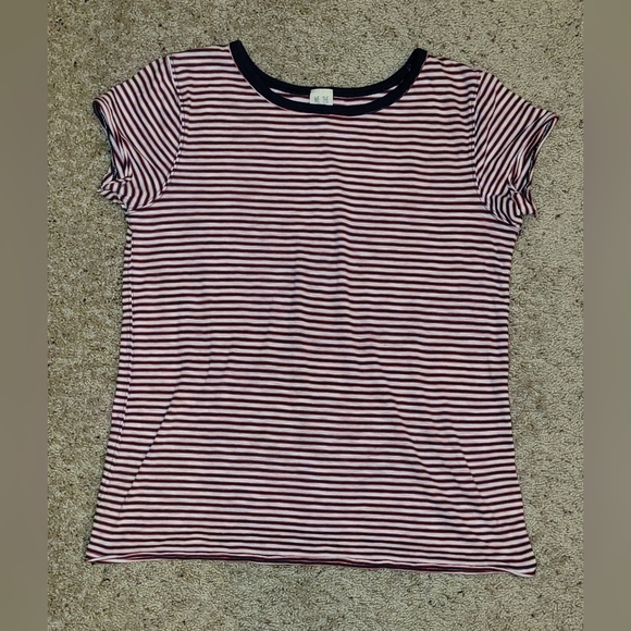 FREE PEOPLE We The Free Clare Slub Striped Short Sleeve Knit Tshirt Size… - Picture 2 of 5